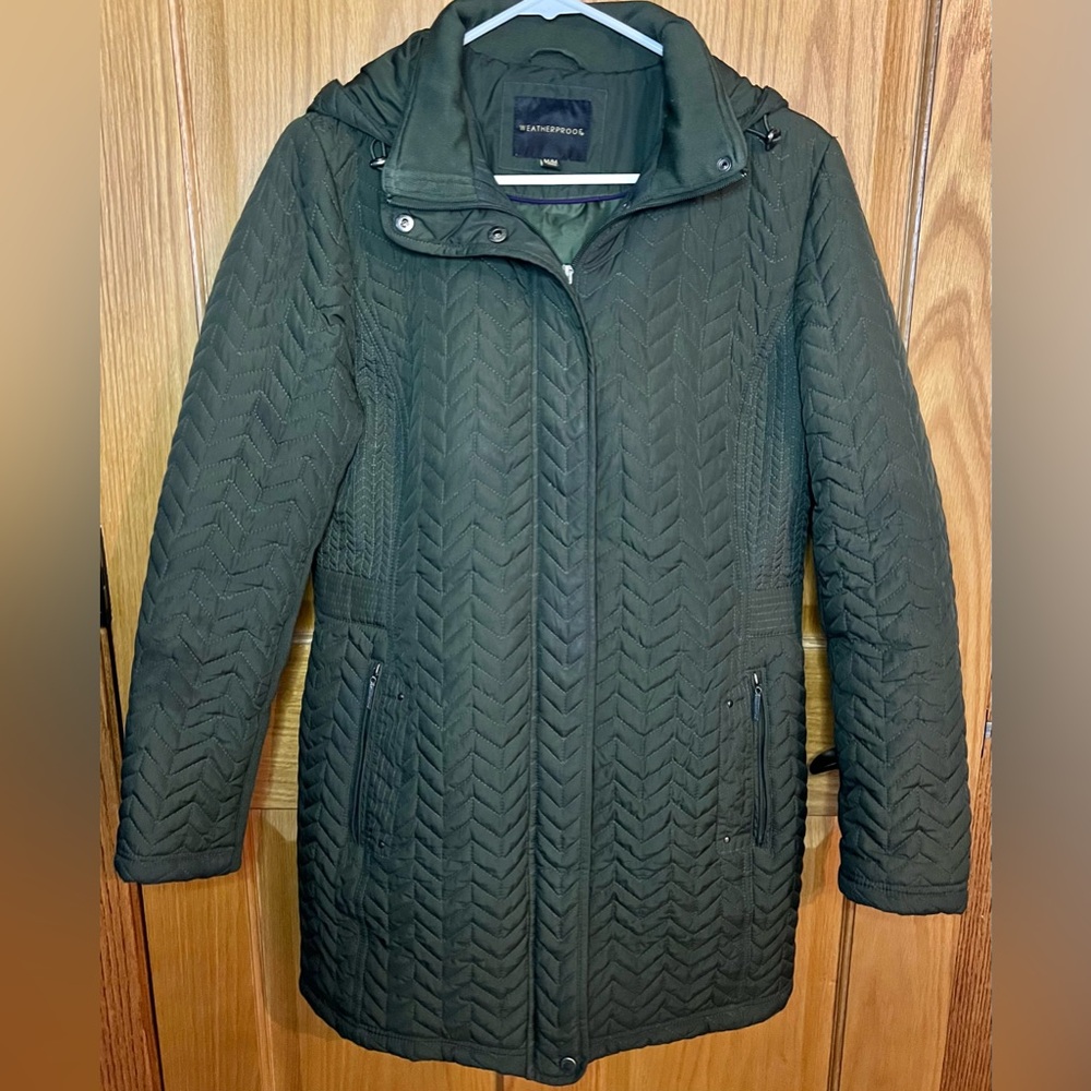 🧥Weatherproof Brand Quilted Insulated Jacket with High Collar and Removable Hood